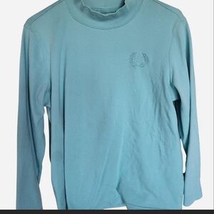 90s vintage blair mock neck long sleeve with Embroidered crest